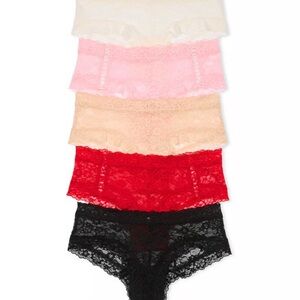 Victoria’s Secret Lace Cheeky Panty Set - Black, Red, Pink, Cream Sz XXL
